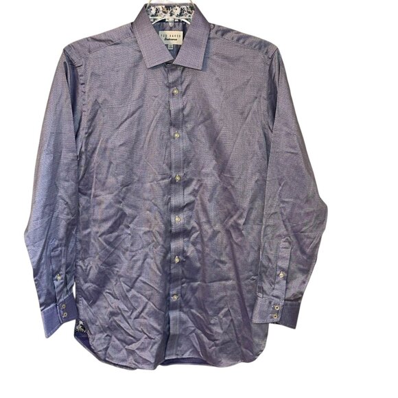 Ted Baker Endurance Long Sleeve Button Up Dress‎ Shirt Flip Cuff Size 15.5 32/33 - Picture 1 of 9